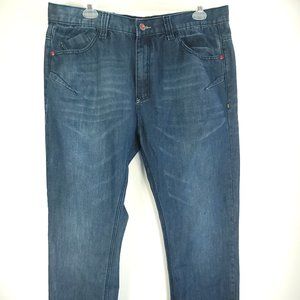 COOGI Jeans Men's W40 L34 Embroidered Blue Denim Distressed